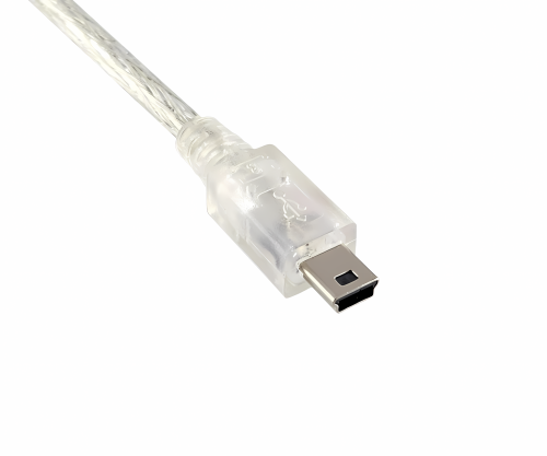 DINIC USB 2.0 Kabel, A Stecker auf 5pin mini Stecker, AWG 28/26, transparent, 2,00m, DINIC Box